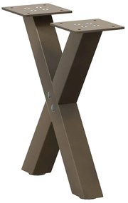Pés para mesa de centro em formato de X, 2 peças, aço natural, 30x(30-