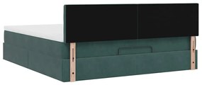 Estrutura de cama otomana com colchão 160x200 cm verde escuro