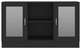 Armário vitrine 120x30,5x70 cm derivados de madeira preto