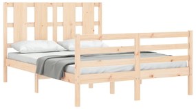 Estrutura de cama com cabeceira 140x200 cm madeira maciça