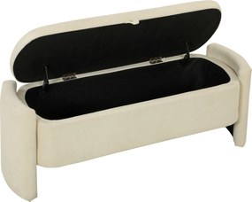 HOMCOM Banco de Fim de Cama, 118x42x45cm, Banco de Arrumação Acolchoado em Tecido Bouclê, Pernas em Madeira de Eucalipto, Creme | Aosom Portugal