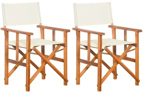 vidaXL Cadeiras de realizador 2 pcs madeira de acácia sólida