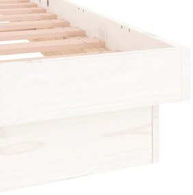 Estrutura de cama c/ LED 140x190 cm branco