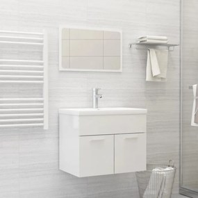 vidaXL Conj. móveis casa de banho derivados madeira branco brilhante