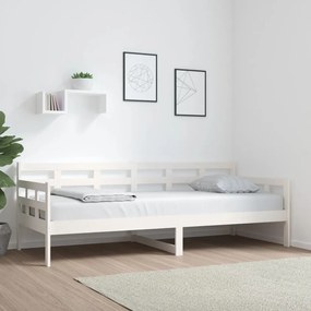 Sofá-cama 80x200 cm madeira de pinho maciça branco