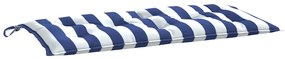 Almofadões p/ banco jardim 2 pcs 100x50x7 cm tecido azul/branco