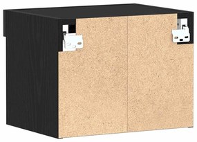 Armário de Parede vidaXL com Luzes LED Carvalho Preto 40x30x30 cm