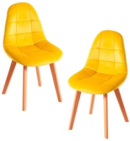 Pack 2 Cadeiras Kelen Veludo - Amarelo