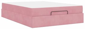 Estrutura da Cama Outros Rosa 140 x 200 cm Veludo