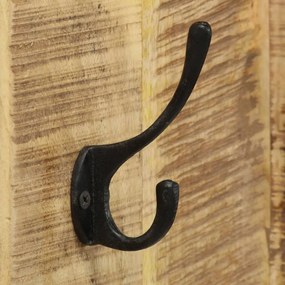 Bengaleiro parede 2 pcs madeira mangueira maciça 36x110x3 cm