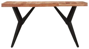 Mesa de jantar 140x70x76 cm madeira de acácia maciça preto