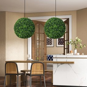 Conjunto de 2 plantas de bolas artificiais 48 cm para alpendres, varandas e jardins Verde
