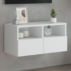 vidaXL Móvel de parede p/ TV 60x30x30 cm derivados de madeira branco
