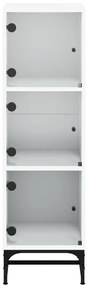 Aparador alto c/ portas de vidro 35x37x120 cm branco