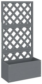 Vasos/floreiras com treliça WPC 2 pcs 65x33x135 cm cinzento