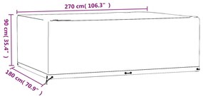Capas p/ mobília jardim 2 pcs 12 ilhós 270x180x90 cm retangular