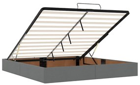Estrutura de cama otomana sem colchão 180x200cm cinzento-escuro