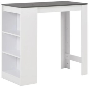 Mesa de bar com prateleira branco 110x50x103 cm