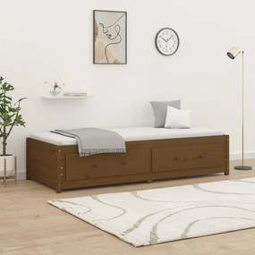 821592 vidaXL Sofá-cama 90x200 cm madeira de pinho maciça castanho mel