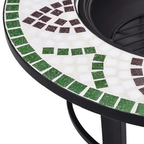 Braseira em mosaico 68 cm cerâmica verde