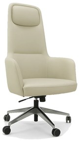 Cadeira Executiva Bege Pele Natural – Elegância e Conforto Profissional!