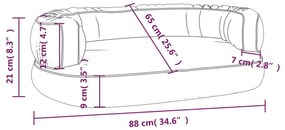 Cama p/ cães em espuma ergonómico 88x65cm couro artificial azul