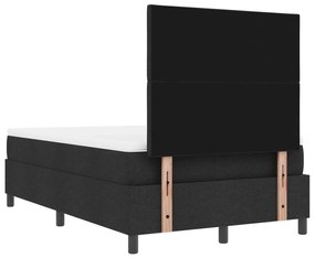 Cama Box com colchão e banco preto 120x200 cm tecido