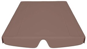 Toldo suplente p/ baloiço de jardim 150/130x105/70 cm castanho