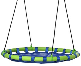 Outsunny Baloiço Infantil Ninho com Altura Ajustável para Crianças de 3-8 Anos Carga 150 kg para Exterior Ø100x120-180 cm Azul | Aosom Portugal