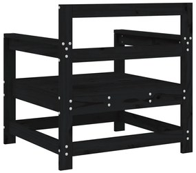 Cadeiras de jardim 2 pcs madeira de pinho maciça preto