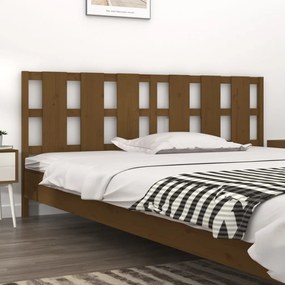 vidaXL Cabeceira de cama 205,5x4x100 cm pinho maciço castanho mel