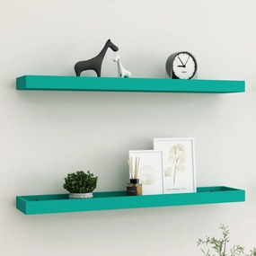 vidaXL Prateleiras de parede Loggia 2 pcs 80x15x4 cm MDF azul