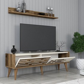 Unidade de TV Valensiya – Nogueira e Creme – 140 cm x 35 cm x 45 cm