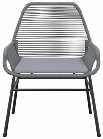Conjunto jantar jardim 7 peças almofadas vidro vime cinzento PE