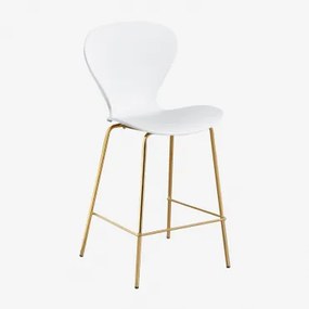 Pack De 4 Bancos Altos Uit ↑65 Cm & Dourado & Polipropileno Branco - Sklum