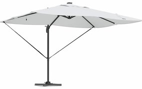 Parasol Cantilever Roma da com LEDs Bege 352 x 251 x 265 cm em Alumíni