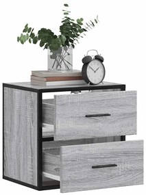Mesas de cabeceira de parede 2 pcs 40x31x39,5cm cinzento sonoma