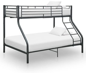 vidaXL Estrutura de beliche 140x200/90x200 cm metal preto