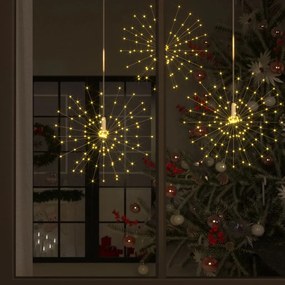 vidaXL Iluminação fogo de artifício ext. branco quente 140 LEDs 20 cm