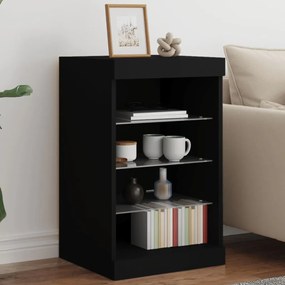 vidaXL Aparador com luzes LED 41x37x67 cm preto