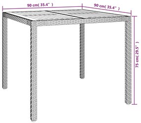 5 pcs conjunto de jantar p/ jardim c/ almofadões vime PE cinza