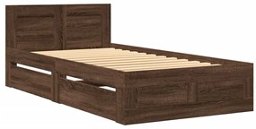 Estrutura cama c/ cabeceira derivados madeira carvalho castanho