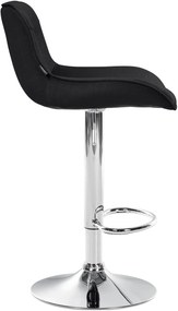 Banco alto em tecido com estrutura prateada 85-106 x 49 x 51 cm preto