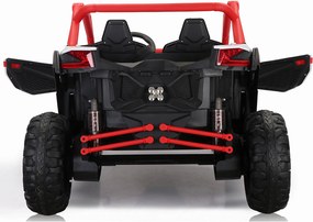 Carro elétrico para Crianças 24V 4x4 2 Lugares Buggy SR SUPER 66 Rodas de espuma EVA, Assento Couro Vermelho