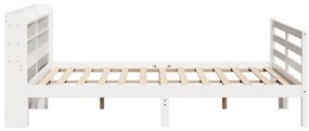 Estrutura de cama c/ cabeceira sem colchão 200x200 cm branco