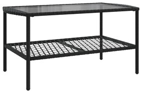 4 pcs conjunto de sofás para jardim c/ almofadões vime PE preto