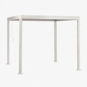 Pérgola Bioclimática De Alumínio Com Lâminas Druvia Gardénia Branco & 3 X 3 M - Sklum