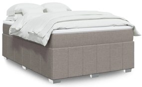 Cama com molas/colchão 140x190 cm tecido castanho-acinzentado