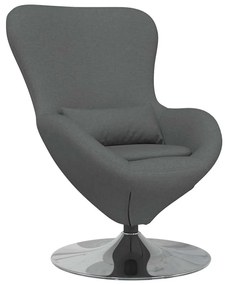Cadeira Ovo vidaXL Cinza Escuro em Tecido