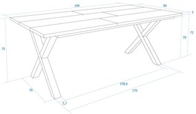 Mesa de sala de jantar | 10 pessoas | 200 | Robusto e estável graças à sua estrutura e pernas sólidas | Ideal para reuniões familiares | Oak e branco